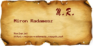 Miron Radamesz névjegykártya